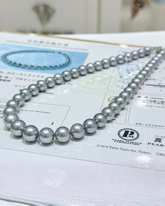 5A Tahitian Round Loose Strand with PSL Certificate - Silver / Grey (9-11.2mm)