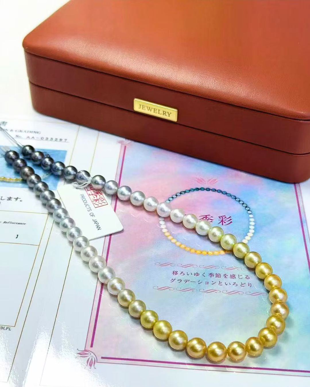 5A South Sea Golden Philippines, Akoya & Tahitian Round Loose Strand - Shikizai Three-Origin - Mixed (7-8m with PSL Certificate)