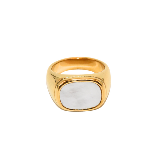 Golden Shell Prism Square Ring