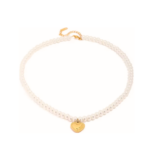 Opulent Pearl Heart Pendant Necklace