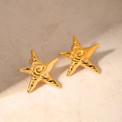 Celestial Lava Star Stud Earrings