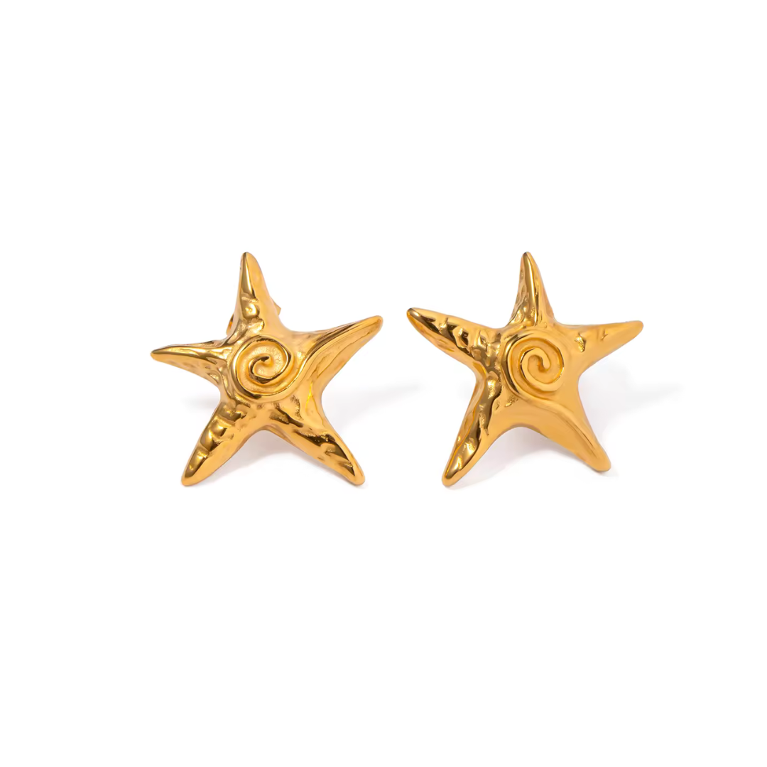 Celestial Lava Star Stud Earrings