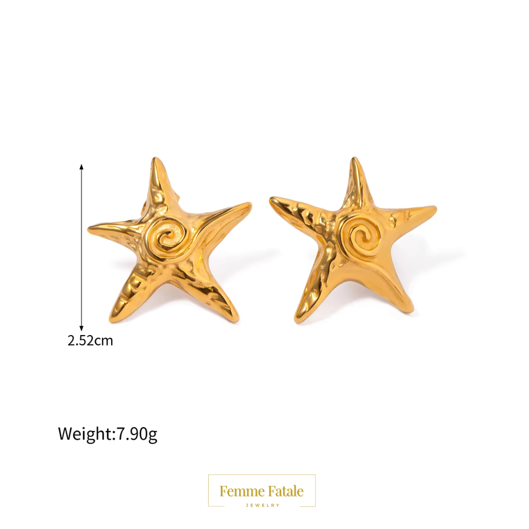 Celestial Lava Star Stud Earrings