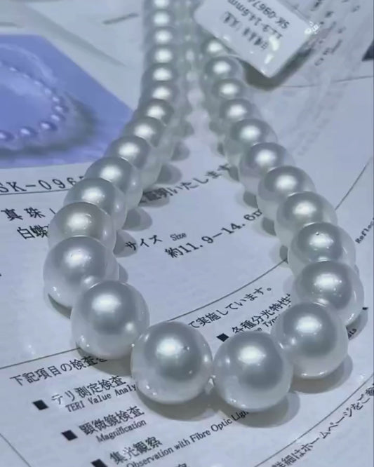 5A South Sea White Australia Round Loose Strand with PSL Certificate - White (11.9-14.6mm)